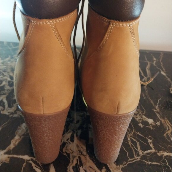 Timberland TB0A1KJH231 Boots Women's Wheat Leather 6-Inch Ankle Heel - Picture 4 of 10